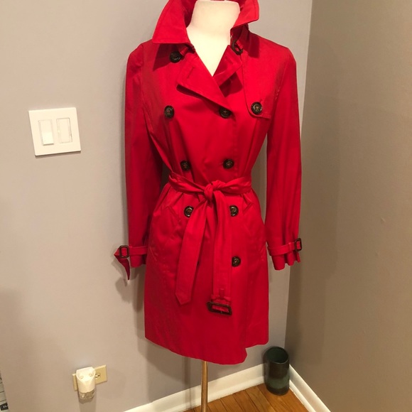 MaxMara Jackets & Blazers - MAXMARA RED EUC TRENCH COAT